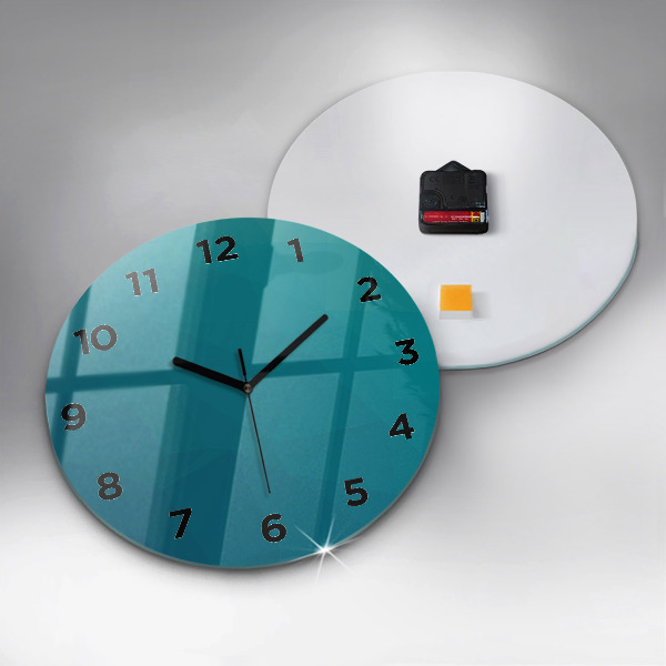 Round glass wall clock Sea abstraction