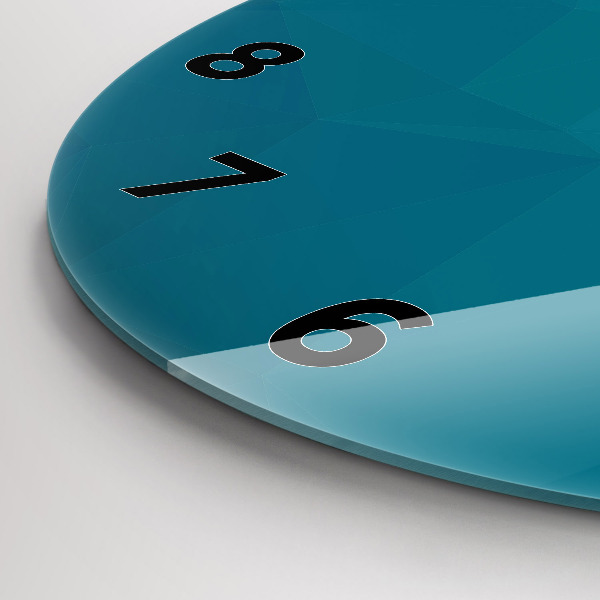 Round glass wall clock Sea abstraction