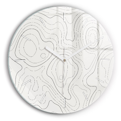 Round glass wall clock Abstraction spots