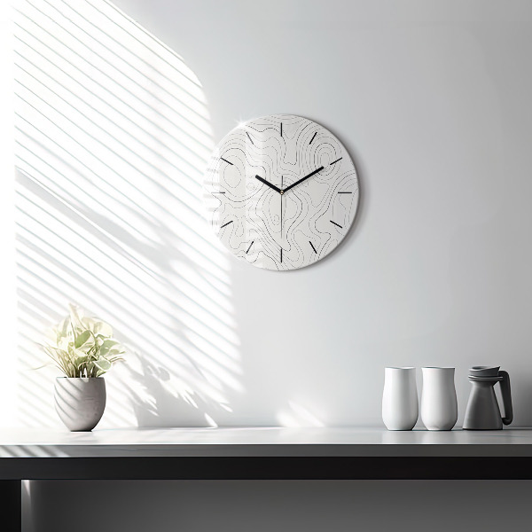 Round glass wall clock Abstraction spots