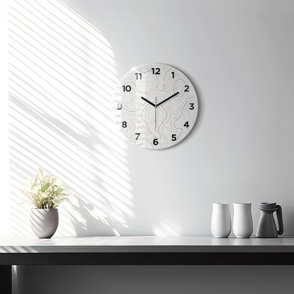 Round glass wall clock Abstraction spots