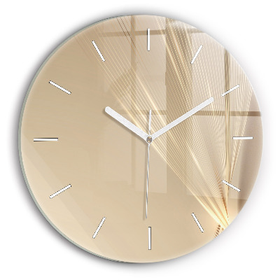 Round glass wall clock Abstract light
