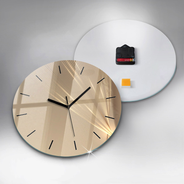 Round glass wall clock Abstract light