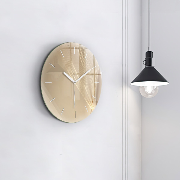 Round glass wall clock Abstract light