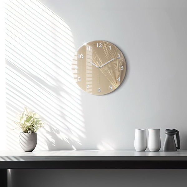 Round glass wall clock Abstract light