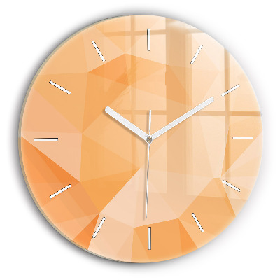 Round glass wall clock Abstraction triangles