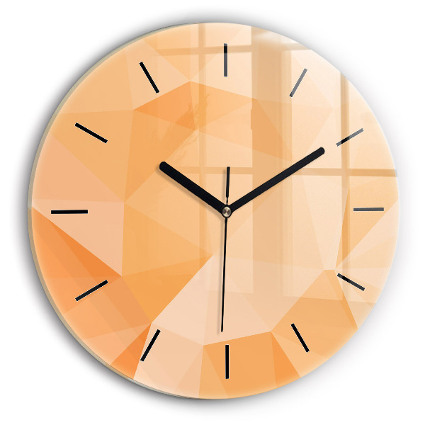 Round glass wall clock Abstraction triangles