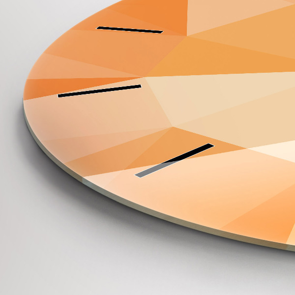 Round glass wall clock Abstraction triangles