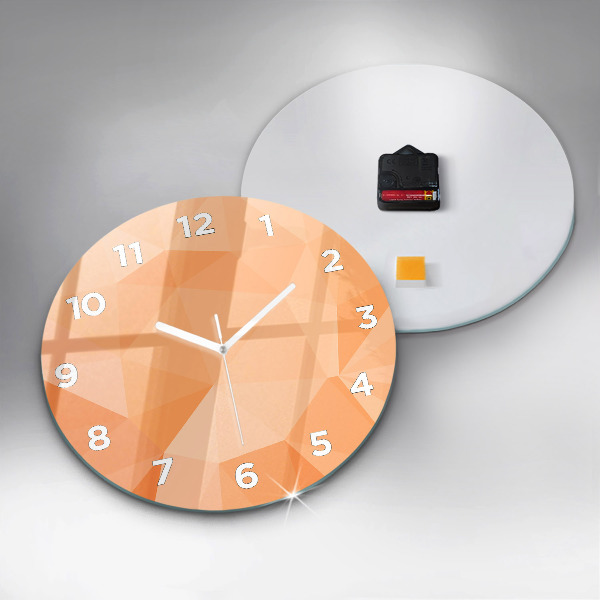 Round glass wall clock Abstraction triangles