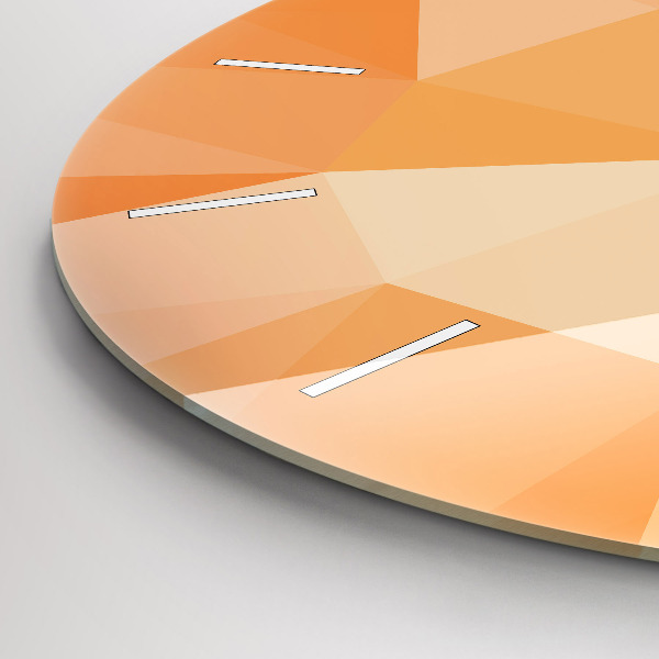 Round glass wall clock Abstraction triangles