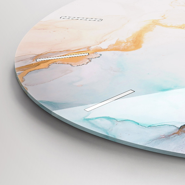 Round glass wall clock Abstract painting