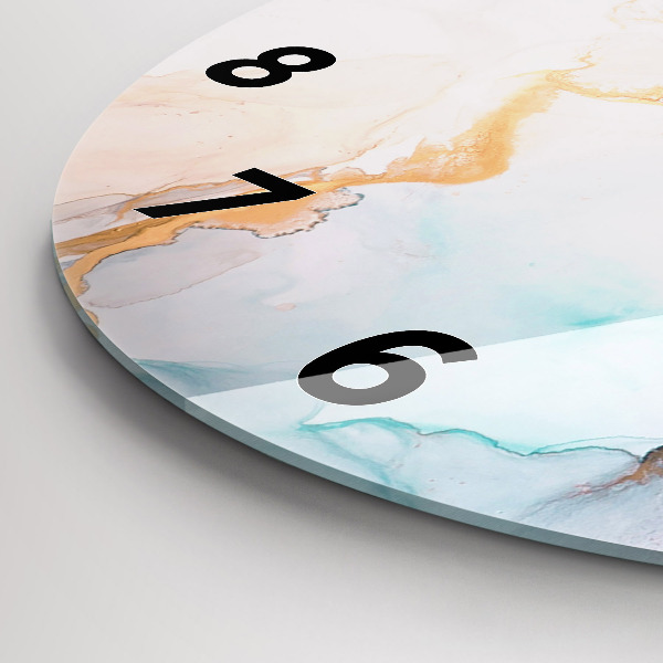 Round glass wall clock Abstract painting