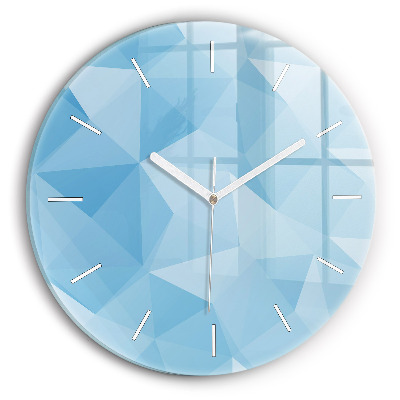 Round glass wall clock Triangles abstract