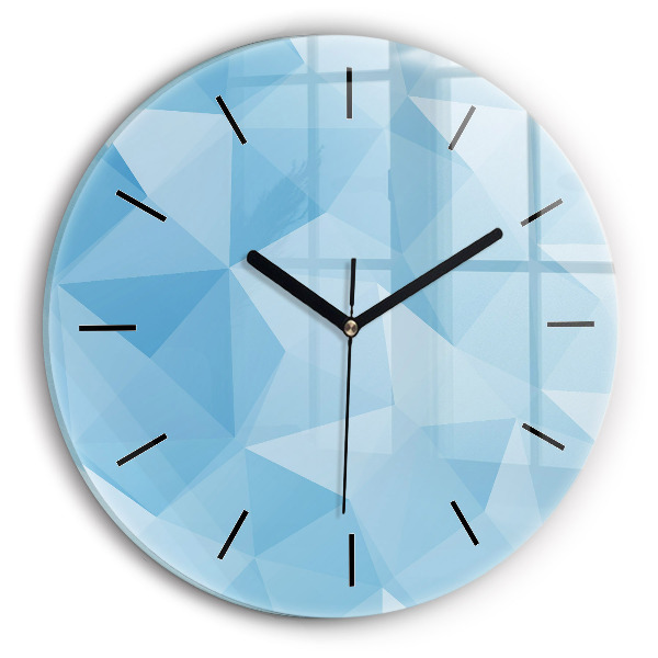 Round glass wall clock Triangles abstract