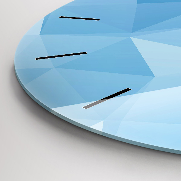 Round glass wall clock Triangles abstract