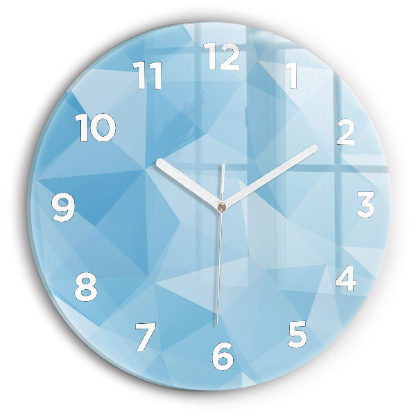 Round glass wall clock Triangles abstract