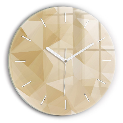 Round glass wall clock Triangles abstract