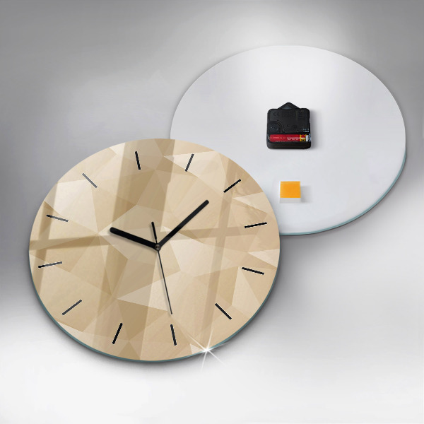 Round glass wall clock Triangles abstract