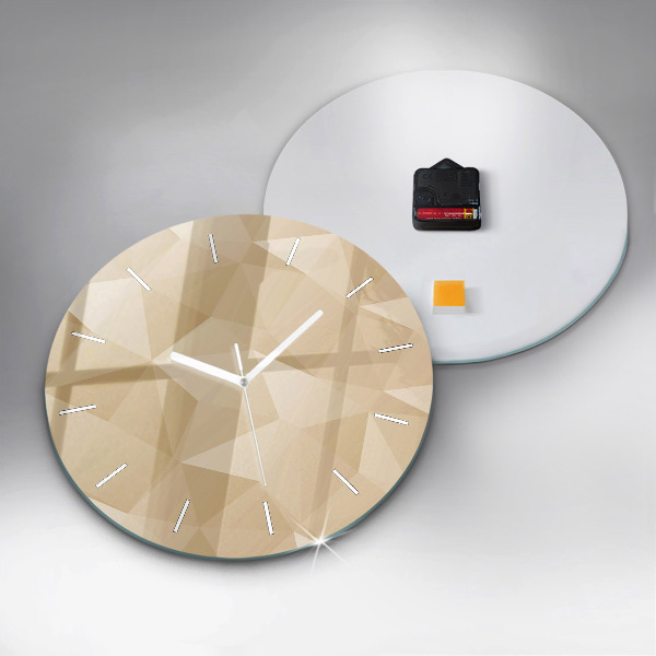 Round glass wall clock Triangles abstract
