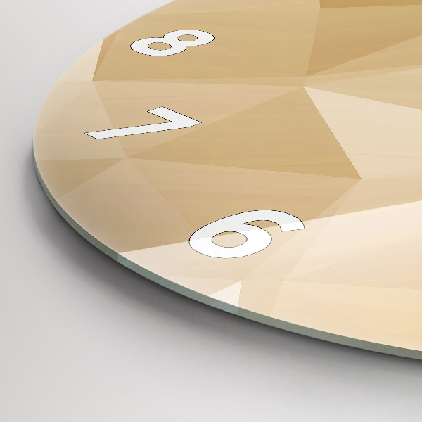 Round glass wall clock Triangles abstract