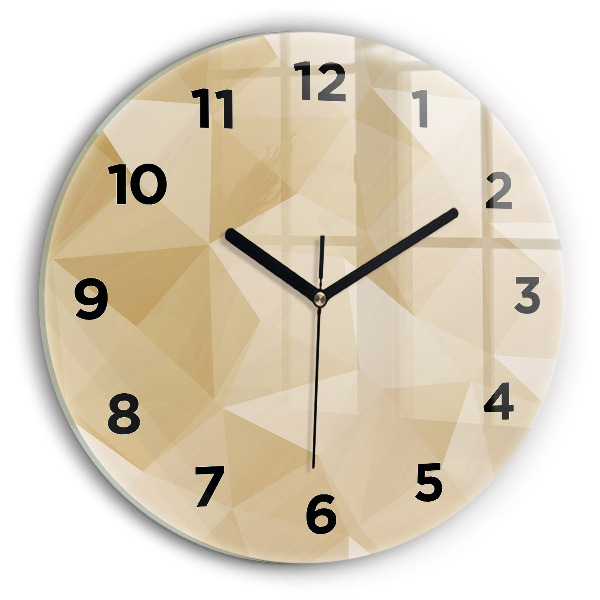 Round glass wall clock Triangles abstract