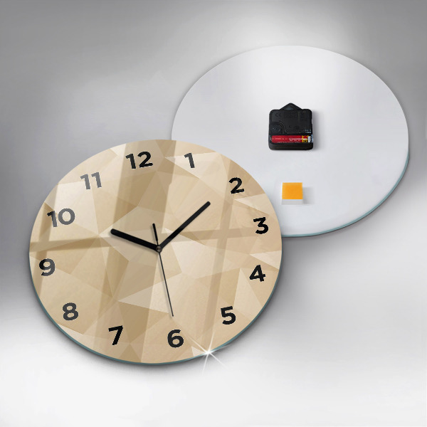 Round glass wall clock Triangles abstract