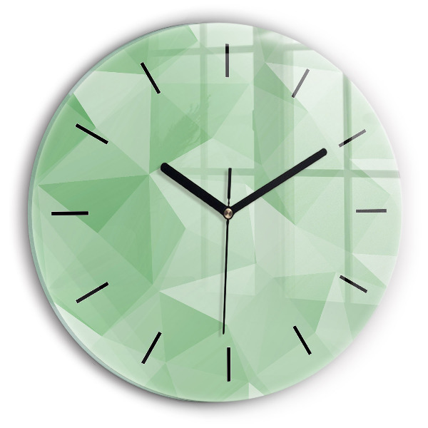 Round glass wall clock Triangles abstract