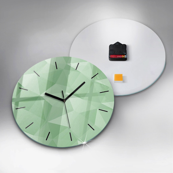 Round glass wall clock Triangles abstract