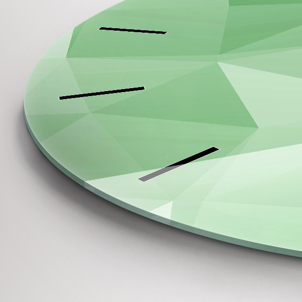 Round glass wall clock Triangles abstract