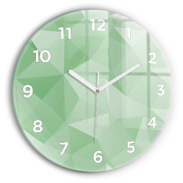 Round glass wall clock Triangles abstract