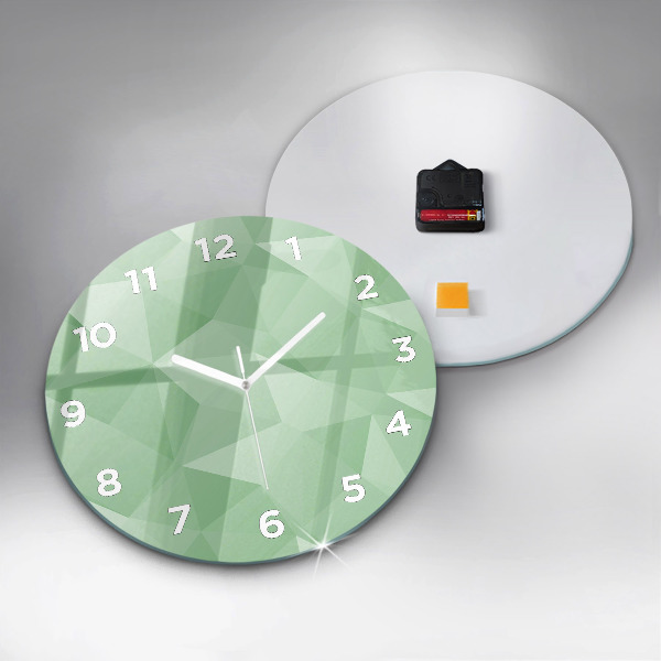 Round glass wall clock Triangles abstract