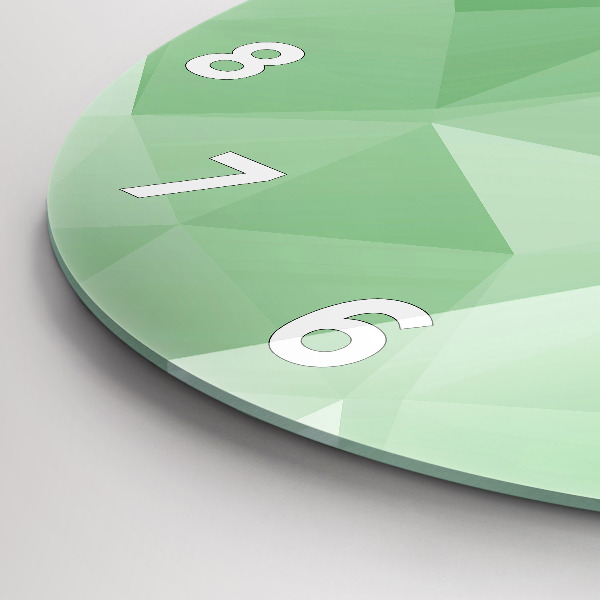 Round glass wall clock Triangles abstract