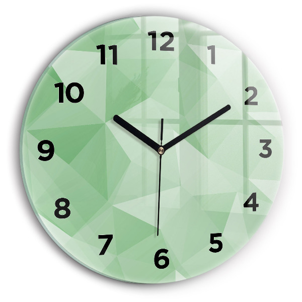 Round glass wall clock Triangles abstract