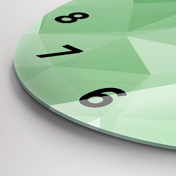 Round glass wall clock Triangles abstract