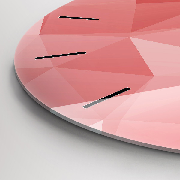Round glass wall clock Triangles abstract