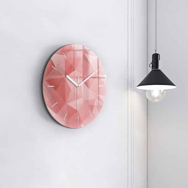 Round glass wall clock Triangles abstract