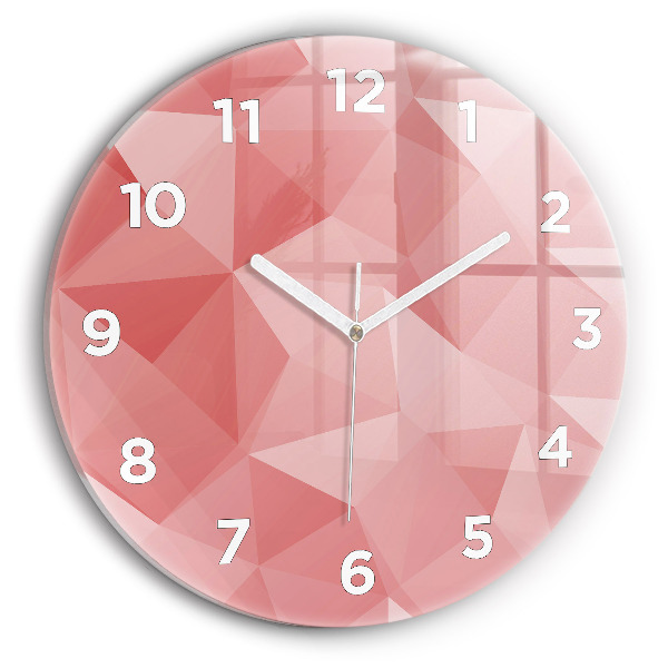 Round glass wall clock Triangles abstract