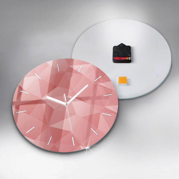 Round glass wall clock Triangles abstract