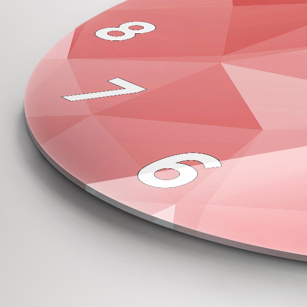 Round glass wall clock Triangles abstract