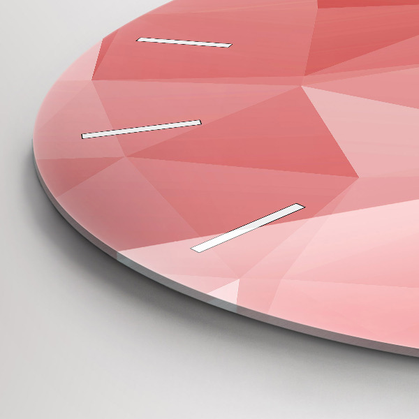 Round glass wall clock Triangles abstract