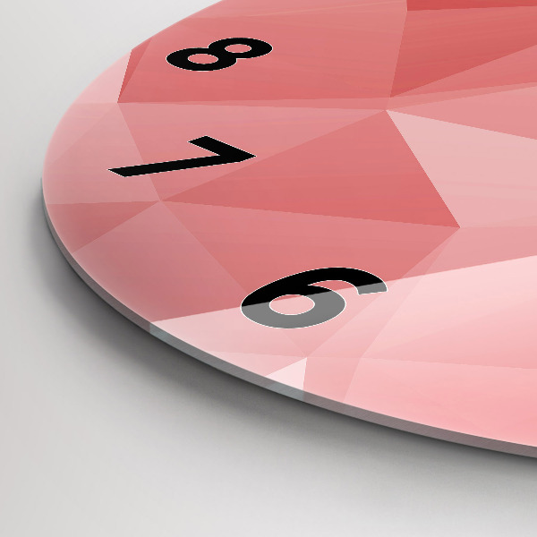 Round glass wall clock Triangles abstract