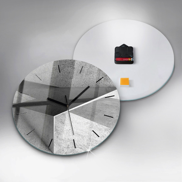 Round glass wall clock Abstraction triangles