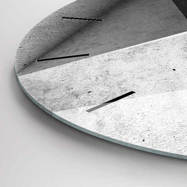 Round glass wall clock Abstraction triangles