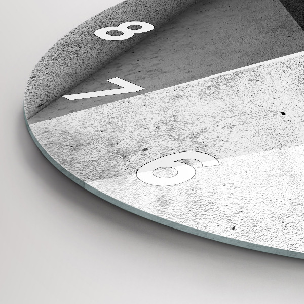 Round glass wall clock Abstraction triangles