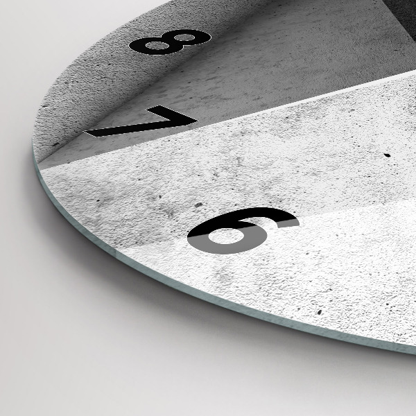 Round glass wall clock Abstraction triangles