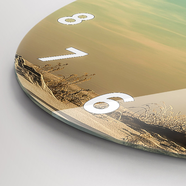 Round glass wall clock Elephant on a tree