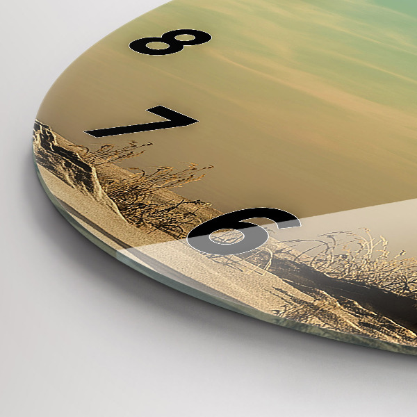 Round glass wall clock Elephant on a tree