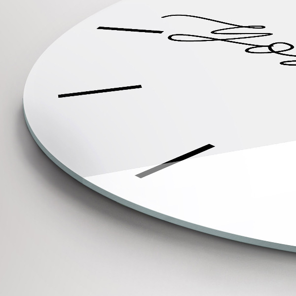 Round glass wall clock The inscription Be yourself