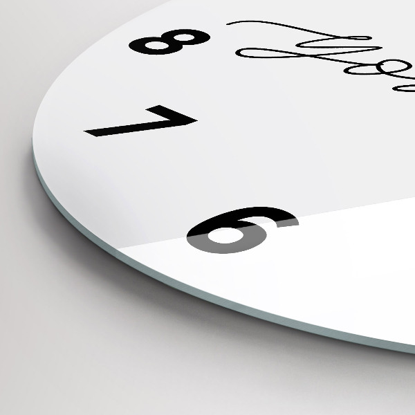 Round glass wall clock The inscription Be yourself