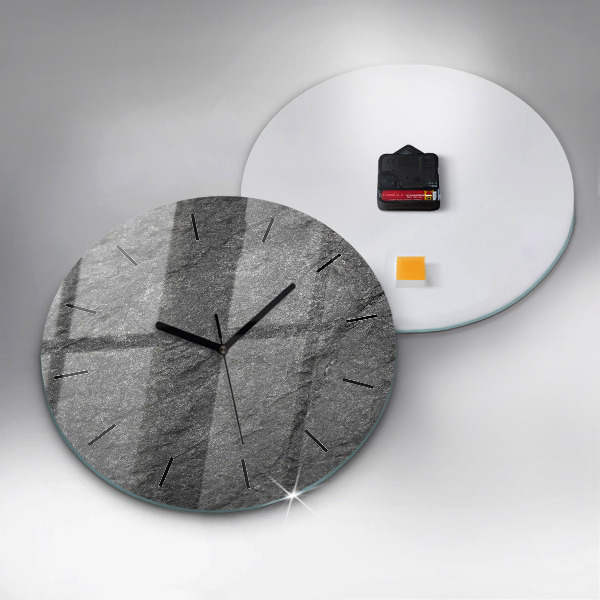 Round glass wall clock Volcanic rock
